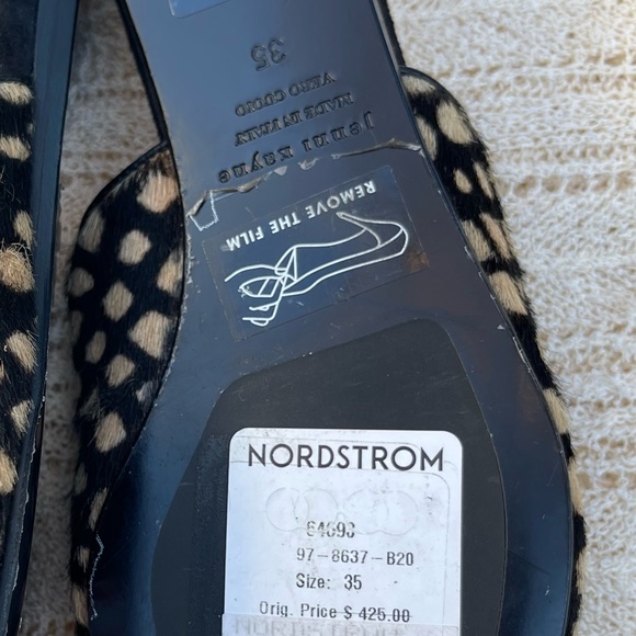 JENNY KAYNE shearling black tan giraffe mule Made in Italy size 35 Brand new - Picture 15 of 15